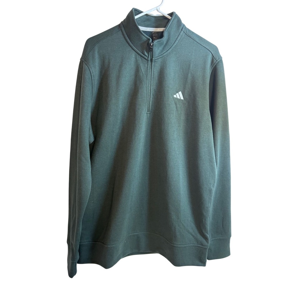 Adidas Go-To 1/4 Zip Size L Green Night Pullover Mens ADVR0955